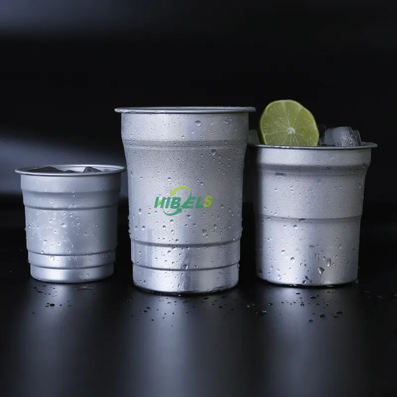 Nuovo Design riutilizzabile in alluminio tazza da bere 9oz 16oz 20oz tazza da caffè usa e getta tazze in alluminio