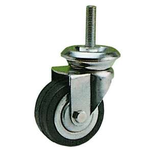 112C 50 Roue pivotante noire avec filetage 8X30 Matériau en caoutchouc - Product Image 1