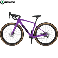 Vélo de gravier en carbone avec freins à disque hydrauliques BR600, groupe GRX 2x11S, cadre en carbone 12 °   Vélo de gravier entièrement en carbone avec guidon gravel