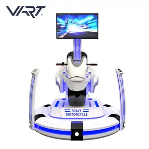 รถจำลองการขับรถหลายคนVr,จำลองการแข่งรถมอเตอร์ไซค์สีขาวสำหรับโซนเกม