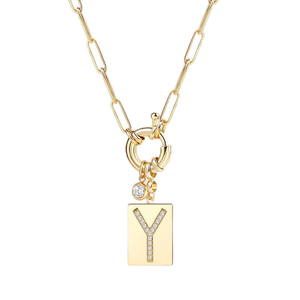 Hongtong สร้อยคอทองแดง <span class=keywords><strong>B2</strong></span>-317มาใหม่จี้เริ่มต้นสำหรับผู้หญิงเครื่องประดับแฟชั่นหัวเข็มขัดออกแบบใหม่ <span class=keywords><strong>O</strong></span> CHAIN - Product Image 5