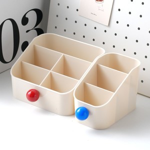 Cosmetic Storage Box Plastic <b>Desk</b> Organizer With Dividers For Makeup Skincare Student <b>Desk</b> Home Office Use - Product Image 1
