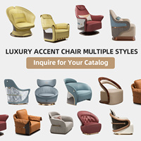 Ensemble de 2 fauteuils d'appoint en cuir courbé modernes et luxueux pour salon, hall d'hôtel, club, villa, fauteuils de salon modernes, couleur personnalisée