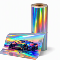 Rollo de Vinilo Autoadhesivo Holográfico Brillante de PVC, Resistente a los Rayos UV y al Agua, Material Publicitario con Forma Personalizable, 1.07m 1.27m 50m