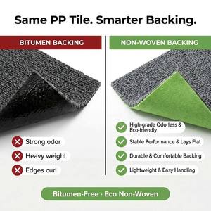 Modernas Baldosas de Moqueta <span class=keywords><strong>para</strong></span> Oficina sin Betún 50x50cm, Base No Tejida, Suelo Modular PP, OEM Personalizado, Gris Claro Carbón, Hogar, Golf - Product Image 4