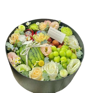 Wholesale Flower Gift Box Round Transparent Waterproof Packaging Window Fruit Box