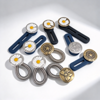 Pengencang Pinggang Jeans Logam Sederhana Bulat Berlapis Tanpa Jahit Gesper Adjustable Tanpa Paku Buatan Cina