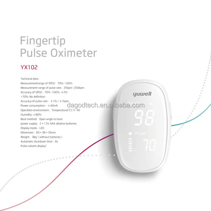 YX102 Pulse oksimetre OEM fabrika parmak en iyi fiyat parmak Pulse oksimetre taşınabilir LCD ekran