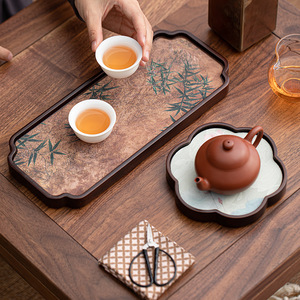 Walnut Wood Chinese <b>Tea</b> <b>Tray</b> Irregular Shape Heat Resistant <b>Tea</b> Ceremony Accessories For Afternoon <b>Tea</b> - Product Image 3