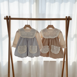 Vestito Stile Coreano con Stampa per Bambina, Abito Autunnale in Cotone con Volant, Nuovo Modello 2025 Elegante e Dolce da Principessa - Product Image 1