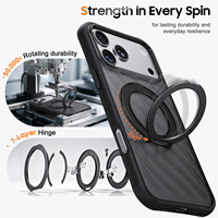 Nueva Funda Magnética Transparente para Teléfono con Anillo de Soporte, Textura Ondulada, Resistente a Impactos, TPU+PC, para iPhone 18 17 16 15 14 Pro Max