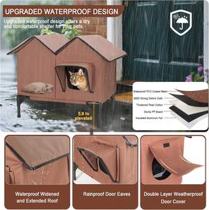 Beheizte Hundehütte Winter Große Outdoor Umwelt freundliche Stoff Wetterfeste Hochbett Flucht tür Isolierte Schutz heizung für - Product Image 3