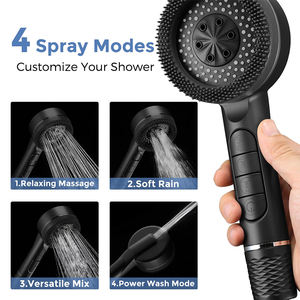 Testa <span class=keywords><strong>doccia</strong></span> <span class=keywords><strong>multifunzione</strong></span> ad alta pressione filtrata, 4 modalità di spruzzatura portatile con gocce di ioni massaggio testa <span class=keywords><strong>doccia</strong></span> - Product Image 4