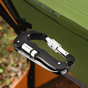 Coltello Multiuso da Esterno con Moschettone a Gancio a D in Lega di Alluminio Leggera con Chiusura a Molla per Alpinismo, Campeggio ed Escursionismo - Product Image 2