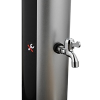 CYEN neues Design robuster PVC-Karosserie 38 Liter rund silber Outdoor Solar-Garden-Dusche Pool-Dusche mit Seifenschale