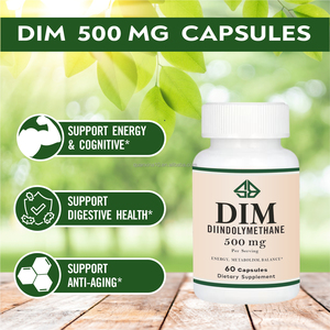 อาหารเสริม OEM DIM สำหรับผู้หญิงและผู้ชาย ไดอินโดลิลมีเทน รักษาสิวฮอร์โมน 400 มก. ต่อหนึ่งหน่วยบริโภค 200 มก. ต่อแคปซูล 60 แคปซูล - Product Image 4