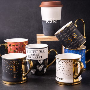 Speciale lusso New Bone China Cup ceramica Coffee Carving tecnica regalo manico in oro tazza in ceramica - Product Image 5