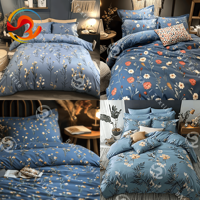 Queen Size lit 2 places luxe 100% coton microfibre draps ensemble 3 pièces 2 places rideaux plats usage domestique