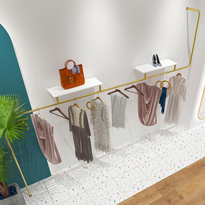 Présentoirs de Vêtements Modernes de Luxe en Acier Inoxydable pour Magasins de Vêtements Féminins – Portants Autonomes en Gros - Product Image 5