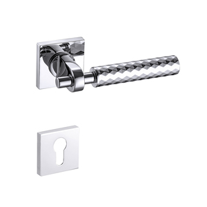 Ensemble <span class=keywords><strong>de</strong></span> poignées <span class=keywords><strong>de</strong></span> porte à levier tubulaire <span class=keywords><strong>en</strong></span> laiton massif gris, style europé<span class=keywords><strong>en</strong></span> moderne, avec rosette carrée, serrure à mortaise pour appartement et villa - Product Image 4