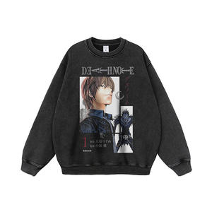 Maglietta a Maniche Lunghe Personalizzata per Uomo, 100% Cotone Pesante 300 Grammi, Lavaggio Acido, Grafica <span class=keywords><strong>Anime</strong></span> <span class=keywords><strong>Demon</strong></span> <span class=keywords><strong>Slayer</strong></span>, Dandadan, Dragon Ball - Product Image 4