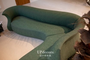 Promoción de Nuevo Producto: Precio de Mayoreo de Fábrica en Foshan, Nuevo Diseño de Lujo en Forma de L, Tapizado en Tela Verde - Product Image 3