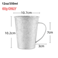 Mug à café en titane Ice Crystal de 12 oz (350 ml), tasse à bière légère en métal Ti avec poignée, gobelets portables pour boissons froides
