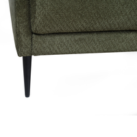 Canapé 2 places moderne et simple en tissu chenille vert, style luxe léger pour salon, avec pieds en métal