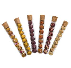 Pack de 8 pièces Boule à thé en fleurs sèches naturelles Tubes en verre Thé de santé <span class=keywords><strong>pour</strong></span> hibiscus rose comprenant des infusions florales variées - Product Image 4