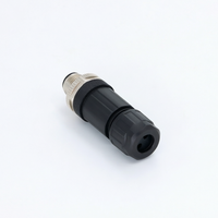 KRONZ M12 A-Coded, connecteur mâle 4 broches à bornes à vis, répartiteur en Y câblable sur site, double sortie de câble, double entrée de fil, IP67, industriel