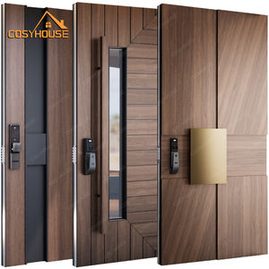 Portes d'Entrée Principales Pivotantes Extérieures en Bois Massif de Noyer Noir Standard Américain Portes d'Entrée Modernes en Bois pour Maison - Product Image 1