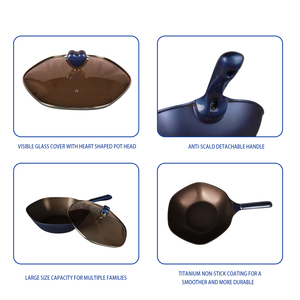 <span class=keywords><strong>Wok</strong></span> de Aluminio Fundido a Presión, Sartén de Cocción Rápida con Calor Uniforme, Revestimiento de Titanio Seguro para Alimentos, Fácil de Limpiar - Product Image 4