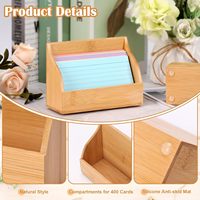 Accesorios de Escritorio para Dispensador de Notas Adhesivas, Suministros Escolares para Porta Cuadernos y Organizadores, Madera de Bambú