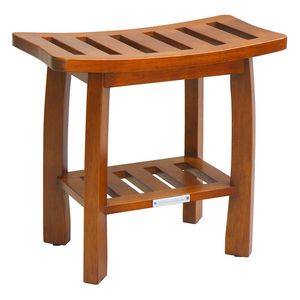 DB Oceanstar Finition en teck Banc de douche Spa en bois massif avec étagère de rangement Utilisation polyvalente dans la chambre à coucher Salon Cuisine École - Product Image 1