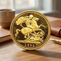 Collection de cadeaux, artisanat décoratif en métal, réplique antique, pièce commémorative ronde de 1 oz, Saint George tuant le dragon