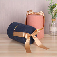 Emballage de cadeaux de mariage en velours rond personnalisé Boîtes en carton avec ruban Logo personnalisé