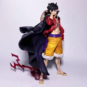 21.5cm Anime Luffy em Pé Action Figure Desenhos Animados Imperadores Velho e Novo Duplo Morto mutável Luffy PVC Figura Modelo Brinquedos