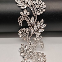 Chaîne de strass thermocollante en cristal œil de cheval argenté pour accessoires de robe de mariée - Vente en gros
