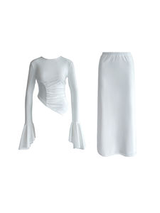 Two Piece Modest Breathable ODM Abaya Set Elegant Loose Fit Elastic Fabric for High-End Restaurants Social Occasions All Seasons - Product Image 5