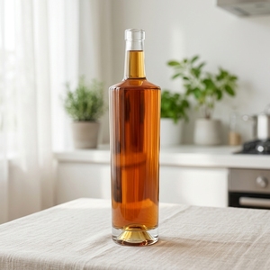 Botella de Vidrio de Fondo Grueso y Hombro Plano, Botella de Licor de Vidrio Super Flint para Envasado de <span class=keywords><strong>Vodka</strong></span>, Whisky, Ginebra, Ron y Tequila - Product Image 2