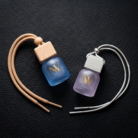 Flacon diffuseur de parfum pour voiture en verre rond coloré de 10 ml, avec bouchon à vis, pour huile essentielle