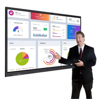 75" 4K Interactive Flat Panel Anti-Glare Smart Board Dual Systems with Wireless Screen Sharing Whiteboard Software Teaching Tool
