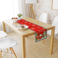 Chemin de table en lin tissé à rayures pour Noël, pour hôtel et usage domestique, lavable
