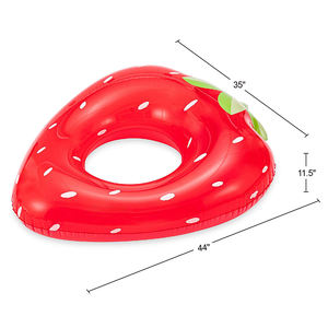 Bouée gonflable en PVC épais et durable en forme de fraise, flotteur de <span class=keywords><strong>piscine</strong></span> en forme de fruit, radeau gonflable pour enfants et adultes - Product Image 3