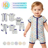 Pyjama en bambou KR RTS pour bébé, combinaison confortable en bambou à 95 % avec fermeture éclair à manches longues, adorable combinaison pour nouveau-né