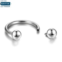 Piercing de titanio F136 con circonita para nariz, labio, oreja, hélix, barra de herradura, rosca interna, joyería para piercing corporal, septum, ceja