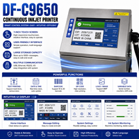 Imprimante jet d'encre continu haute vitesse DF-C9650, machine d'impression industrielle CIJ pour la date, le lot, le code-barres et le code QR pour ligne de production