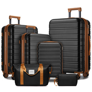 Juego <span class=keywords><strong>de</strong></span> Maletas Rígidas <span class=keywords><strong>de</strong></span> 6 Piezas con Bolsa <span class=keywords><strong>de</strong></span> Lona, Maletas con Ruedas, Ligeras, Forro <span class=keywords><strong>de</strong></span> Poliéster, Cierre TSA - Product Image 2
