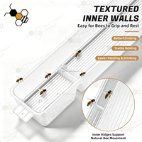 Mangeoire à abeilles en plastique de 0,75 litre pour sirop d'eau, pour ruche, avec oreilles latérales extensibles et découpables