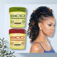 Gel Coiffant Éco-Responsable à l'Huile d'Olive et d'Argan, Fixation Forte, Anti-Frisottis, Brillance, Gel Définissant les Boucles pour Cheveux Afro Bouclés